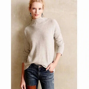 Anthropologie Angel of the North Ivory Aisle Pullover Sweater